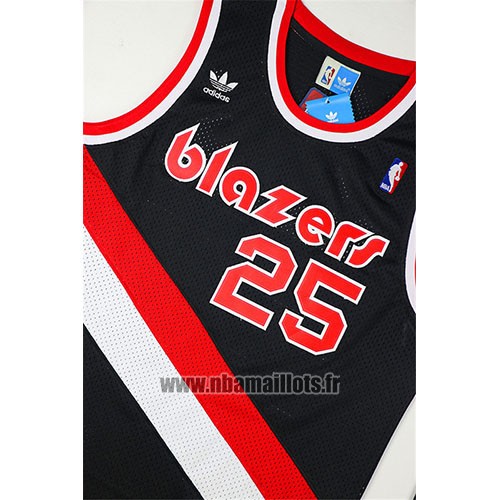 Maillot Portland Trail Blazers Jerome Kersey No 25 Retro Noir